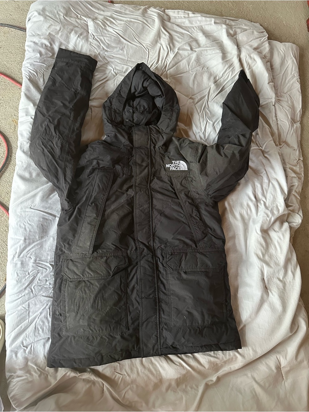 The North Face Kids Black Hooded Puffer Coat